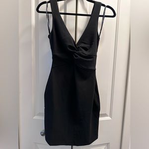 Sexy Little Black Dress- Front & Back Knot Detail Mini Dress- Lulus